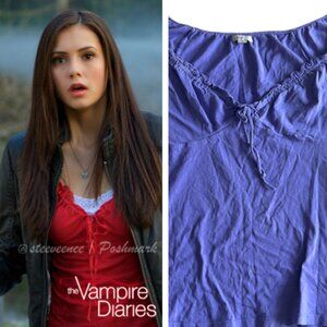 Old Navy Violet Peasant Top Blouse ALT Elena Gilbert